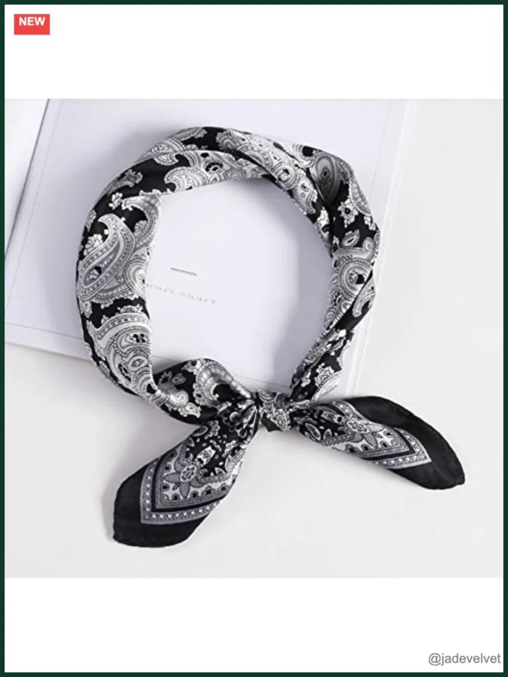100% Mulberry Silk Square Scarf 21x21 Paisley Hair Head Face